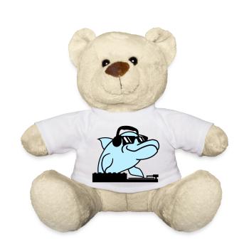 Lustiger DJ Delfin Mischpult Cool Party Musik Fun - Teddy - Weiß - Vorne