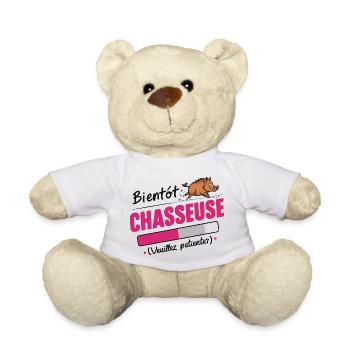 bientôt chasseuse - Nounours - blanc - Devant