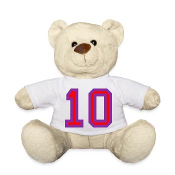 10. 10 YEARS. 10th ANNIVERSARY. 10 YEAR ANNIVERSARY. - Teddy Bear - white - Front