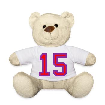 15. 15 ANS. 15e ANNIVERSAIRE. ANNIVERSAIRE 15 ANS. - Nounours - blanc - Devant