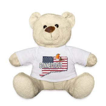 Connecticut United States Retro Map - Teddy Bear - white - Front