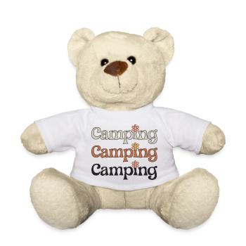 Camping Retro Style 70er Jahre Hippie Flower Power - Teddy - Weiß - Vorne