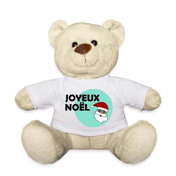 PÈRE NOËL. NOËL. JOYEUX NOËL. MERRY CHRISTMAS - Nounours - blanc - Devant