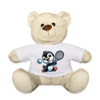 mignon pingouin joueur de tennis dessin animé tennis - Nounours - blanc - Devant
