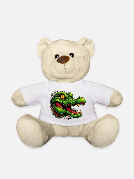 Alligator Crocodile - Teddy Bear - white