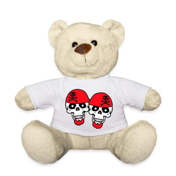 2 Crâne de pirate Squelette Crâne Équipe d’Halloween - Nounours - blanc - Devant