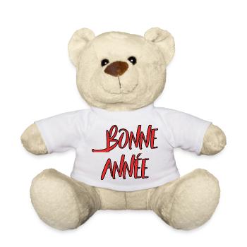 HAPPY NEW YEAR. NEW YEAR'S EVE. BEST WISHES - Teddy Bear - white - Front