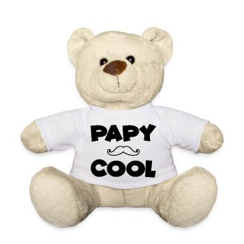 tee shirt papy cool - Nounours - blanc - Devant