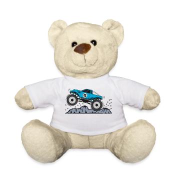 Monstertruck Geburtstag 15 Turkis - Teddy - Weiß - Vorne