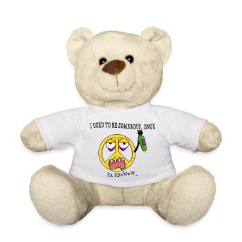 Ivre Paix Symbole Sarcastique Humour Noir Dessin Animé - Nounours - blanc - Devant