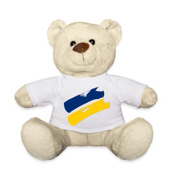 Drapeau de la Basse-Autriche - Rayures en brosse - Nounours - blanc - Devant