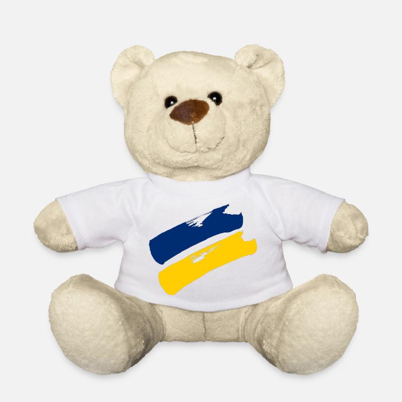 Drapeau de la Basse-Autriche - Rayures en brosse - Nounours - blanc