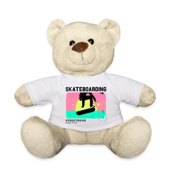 Skateboarding Skate Skater Skateboard Sk8 Vintage - Teddy - Weiß - Vorne