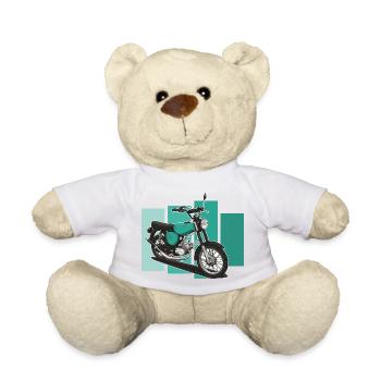 S51 (turquoise) // Illustration - Teddy Bear - white - Front