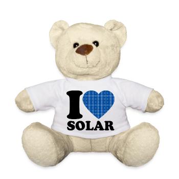 I Love Solar - Herz - Erneuerbare Energie - Teddy - Weiß - Vorne