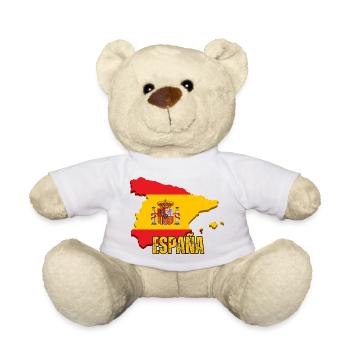 Drapeau de l’Espagne, carte drapeau de l’Espagne - Nounours - blanc - Devant