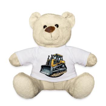 Bulldozer grand - Nounours - blanc - Devant