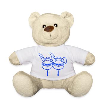 2 Lunettes de soleil Lapins Amis Équipe Crew Paire Deux - Nounours - blanc - Devant