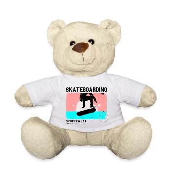 Skateboarding Skate Skater Skateboard Sk8 Vintage - Teddy - Weiß - Vorne