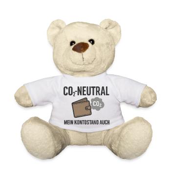 CO₂-neutral – mein Kontostand auch - Teddy - Weiß - Vorne