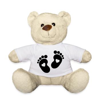 Bébé coeur parents enceintes bébé pieds mignon - Nounours - blanc - Devant