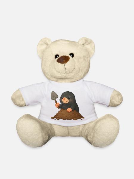 Taupe mignonne avec pelle - Nounours - blanc