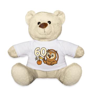 60 Years of Wisdom – Owl Party - Teddy Bear - white - Front