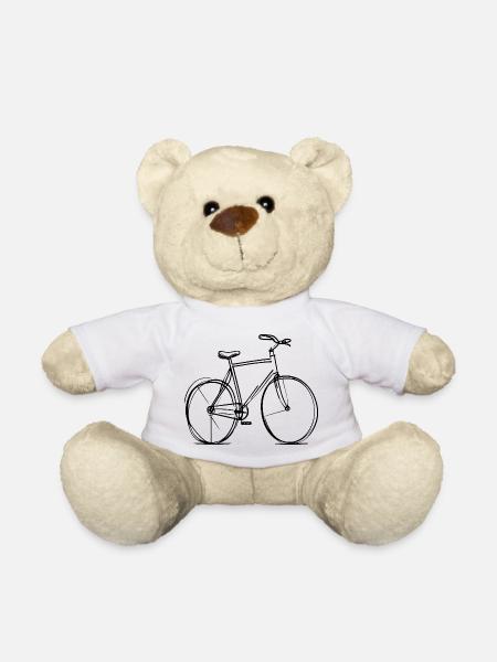 Fahrrad Strichzeichnung - Teddy - Weiß