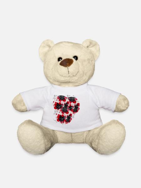 "Timeless elegance - hand-painted by Martina Eßer - Teddy Bear - white