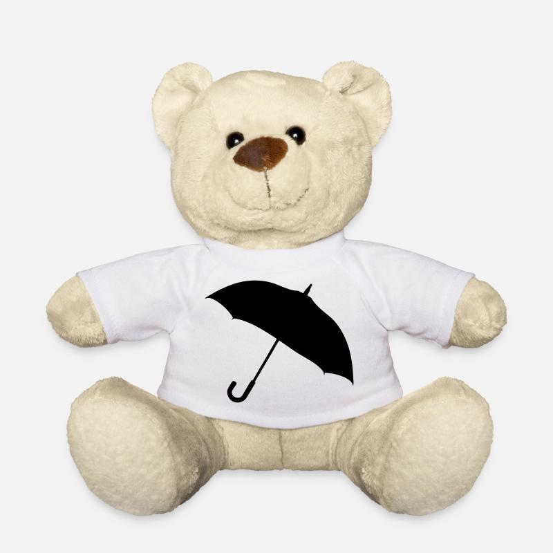 Klassische Regenschirm-Silhouette - Teddy - Weiß