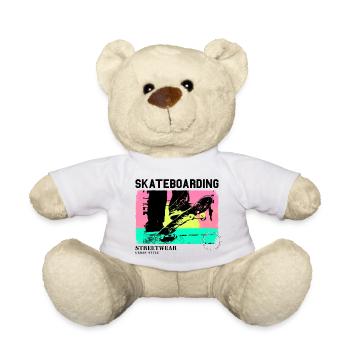 Skateboarding Skate Skater Skateboard Sk8 Vintage - Nounours - blanc - Devant
