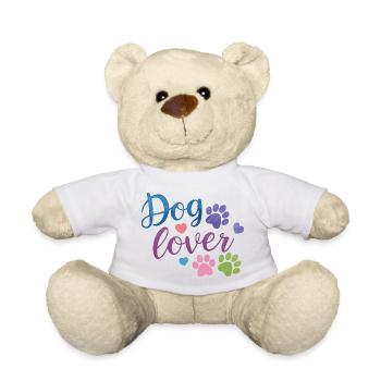Dog Lover Watercolor Paw Print - Teddy Bear - white - Front