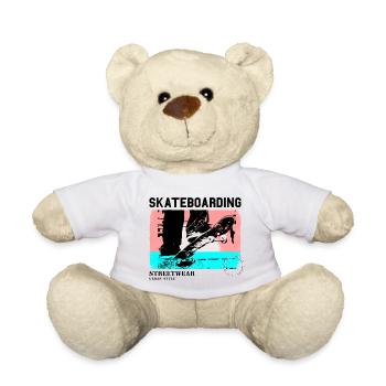 Skateboarding Skate Skater Skateboard Sk8 Vintage - Teddy - Weiß - Vorne