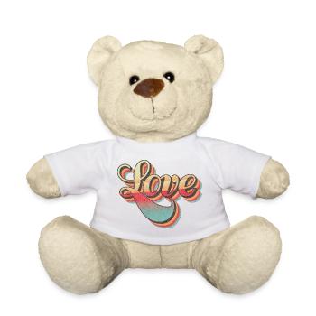 Retro Love Design - Teddy Bear - white - Front