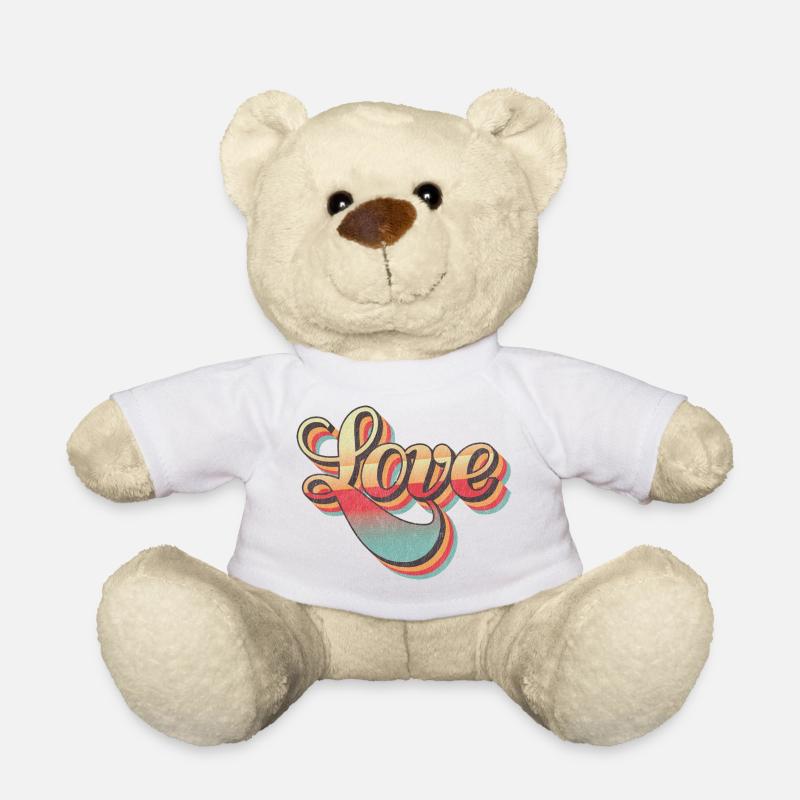 Retro Love Design - Teddy Bear - white