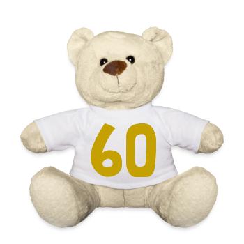 60. 60 JAHRE. 60-JÄHRIGES JUBILÄUM. 60. GEBURTSTAG. - Teddy - Weiß - Vorne