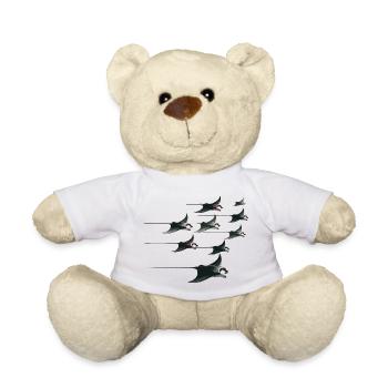 Manta Rochen Schwarm – Elegante Unterwasserwelt - Teddy - Weiß - Vorne