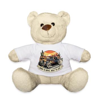 Muscle Car rétro avec coucher de soleil - Nounours - blanc - Devant