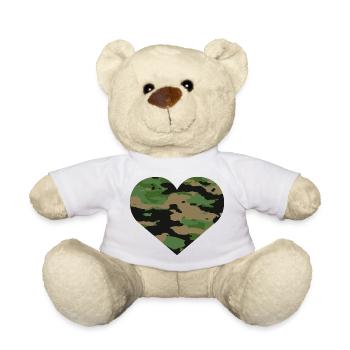 Camouflage Herz Design - Teddy - Weiß - Vorne