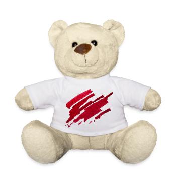 Color - Red - Abstract - Teddy Bear - white - Front