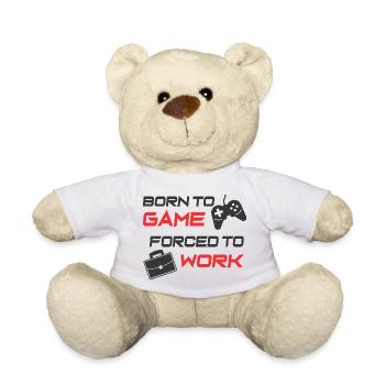 Né pour le jeu et la motivation au travail - Nounours - blanc - Devant
