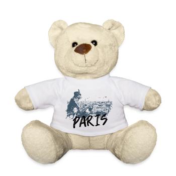Paris mit dem Wasserspeier von Notre Dame - Teddy - Weiß - Vorne