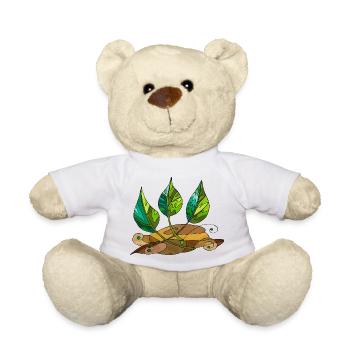 leaves - Teddy Bear - white - Front