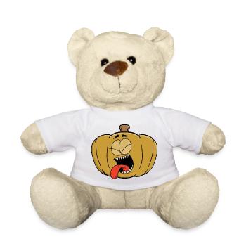 Playful Humorous Halloween Pumpkin - Teddy Bear - white - Front