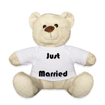 GERADE VERHEIRATET. Junggesellinnenabschied. VALENTINSTAG. PAAR - Teddy - Weiß - Vorne