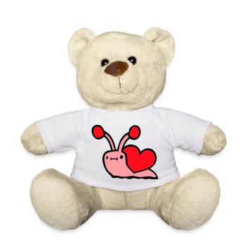 Snail Heart Snail Shell Cute Love Romantic - Teddy Bear - white - Front