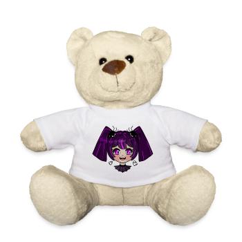 Chibi Vampir mit lila Zöpfen - Teddy - Weiß - Vorne