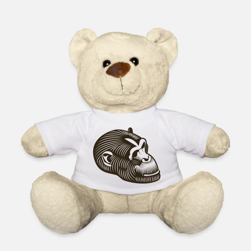 Tête de GORILLE stylisée - Nounours - blanc