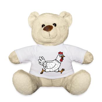 Verrücktes Huhn - Teddy - Weiß - Vorne