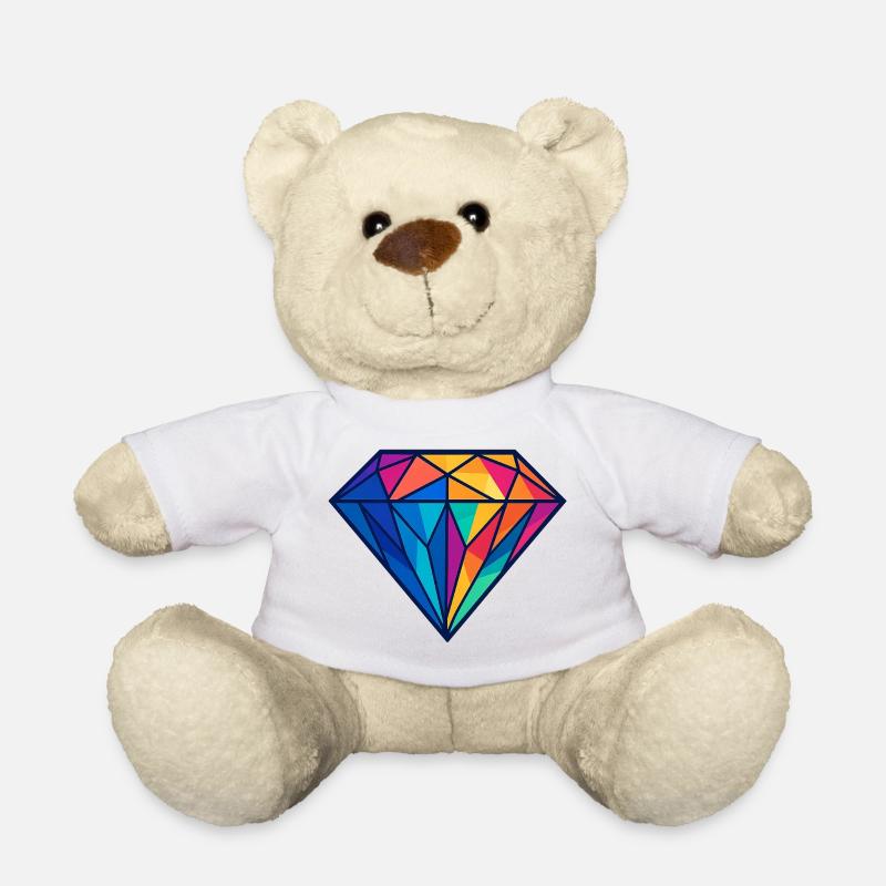 Geometric Diamond | Colorful/rainbow design - Teddy Bear - white